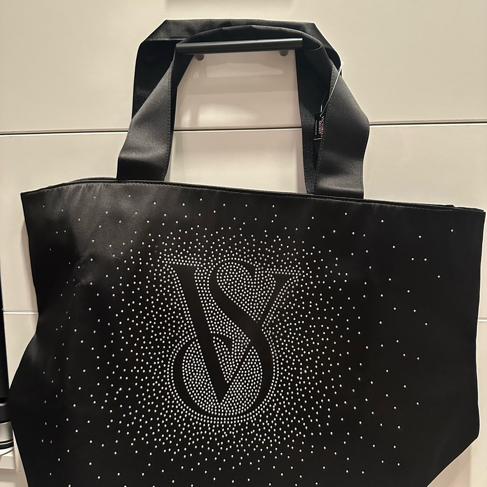 Victoria's Secret Black Tote with Sparkling Design